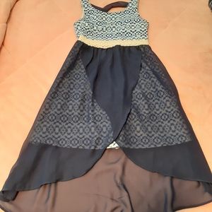 Adorable girls blue white dress 12